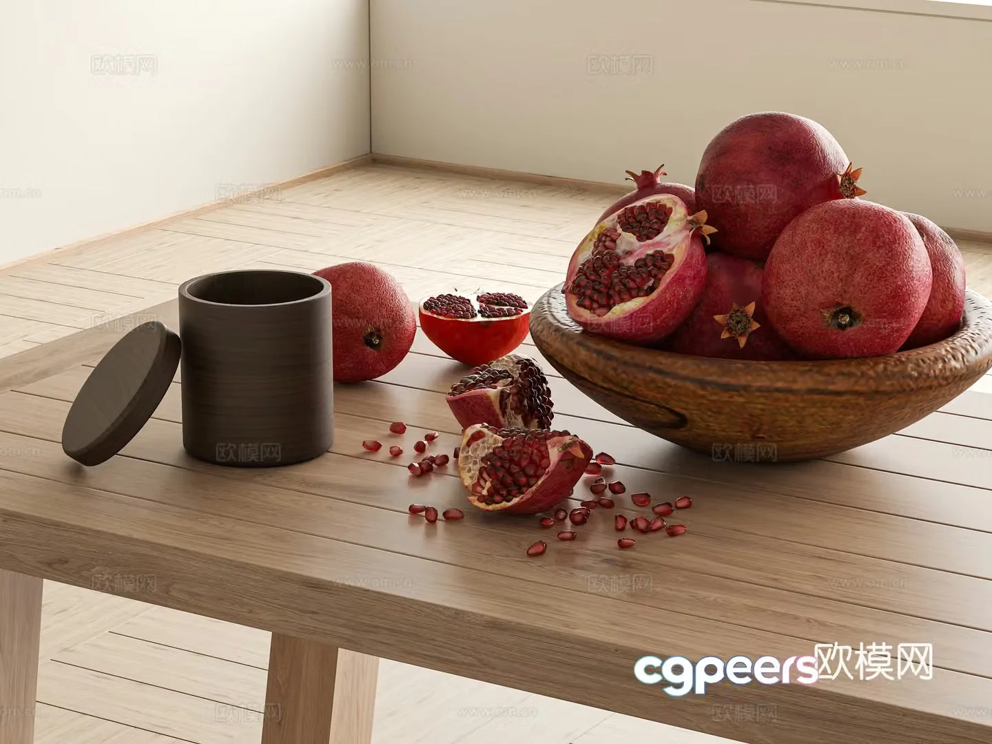 Fruit Pomegranate Sideboard Ornament Dining Table Ornament 3D Model