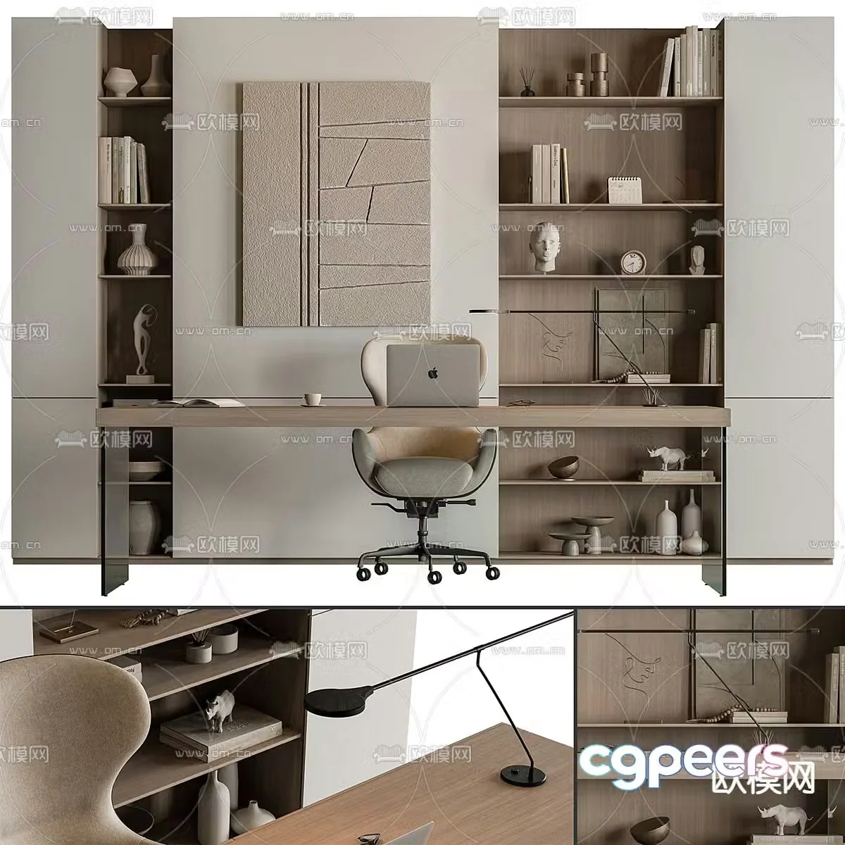 Modern executive desk boss desk 3D model