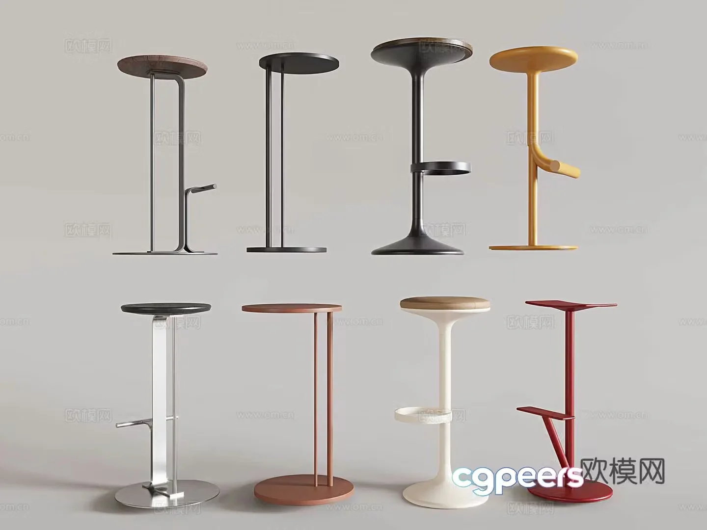 Bar stool bar stool high stool 3d model