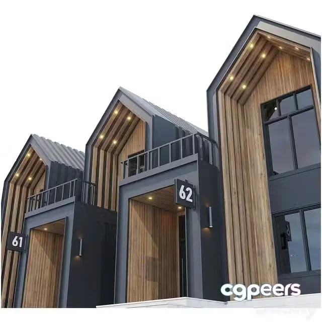 3ds Max Free – A frame Mountain House Frame Barn