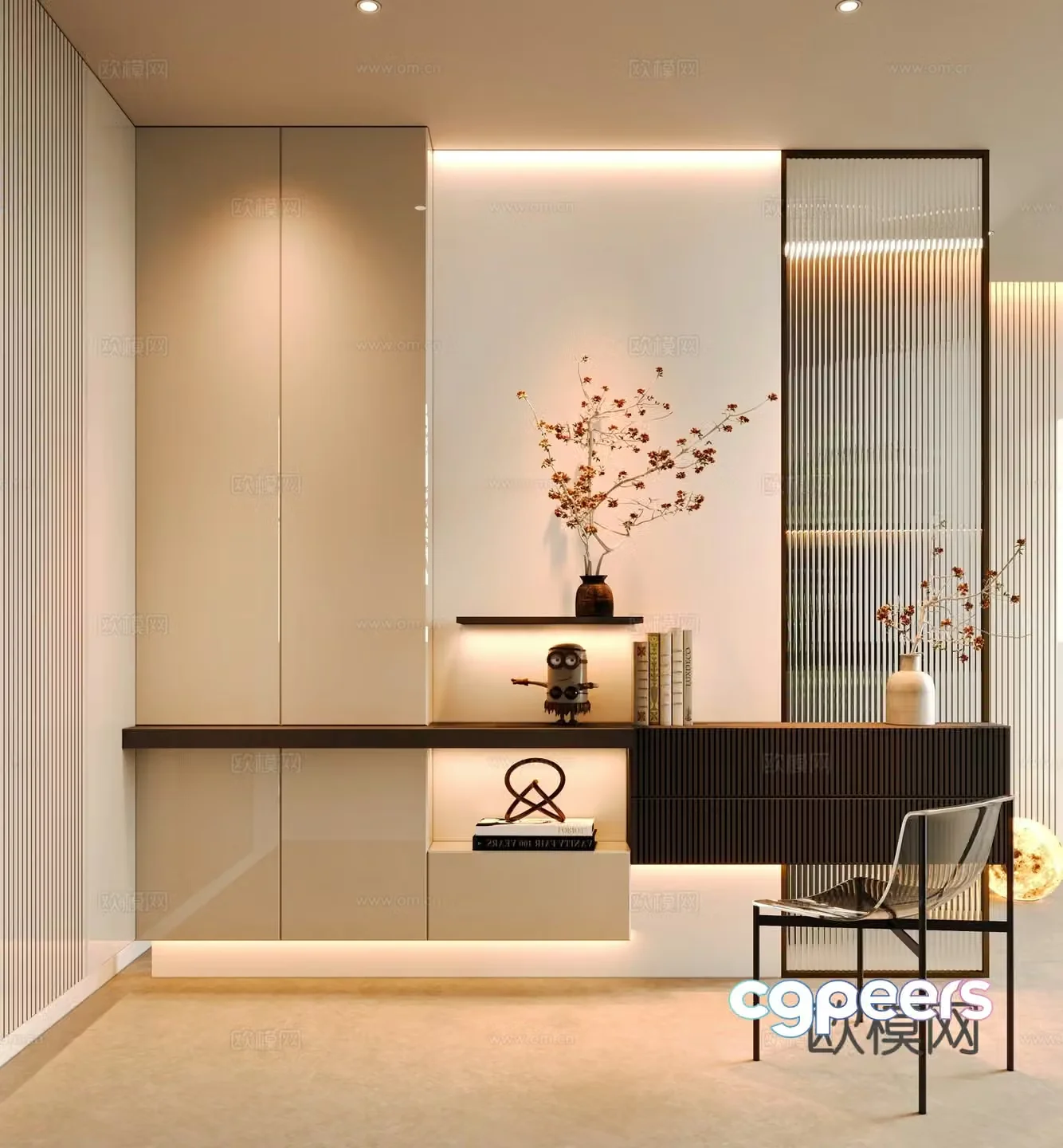 Modern entryway cabinet 3d model