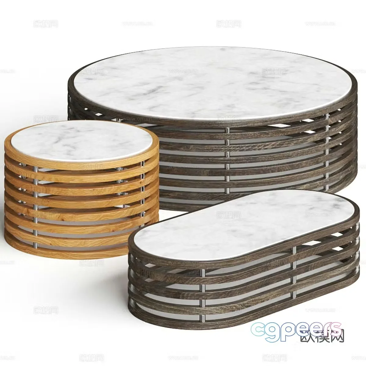 Modern Italian round coffee table 3D model