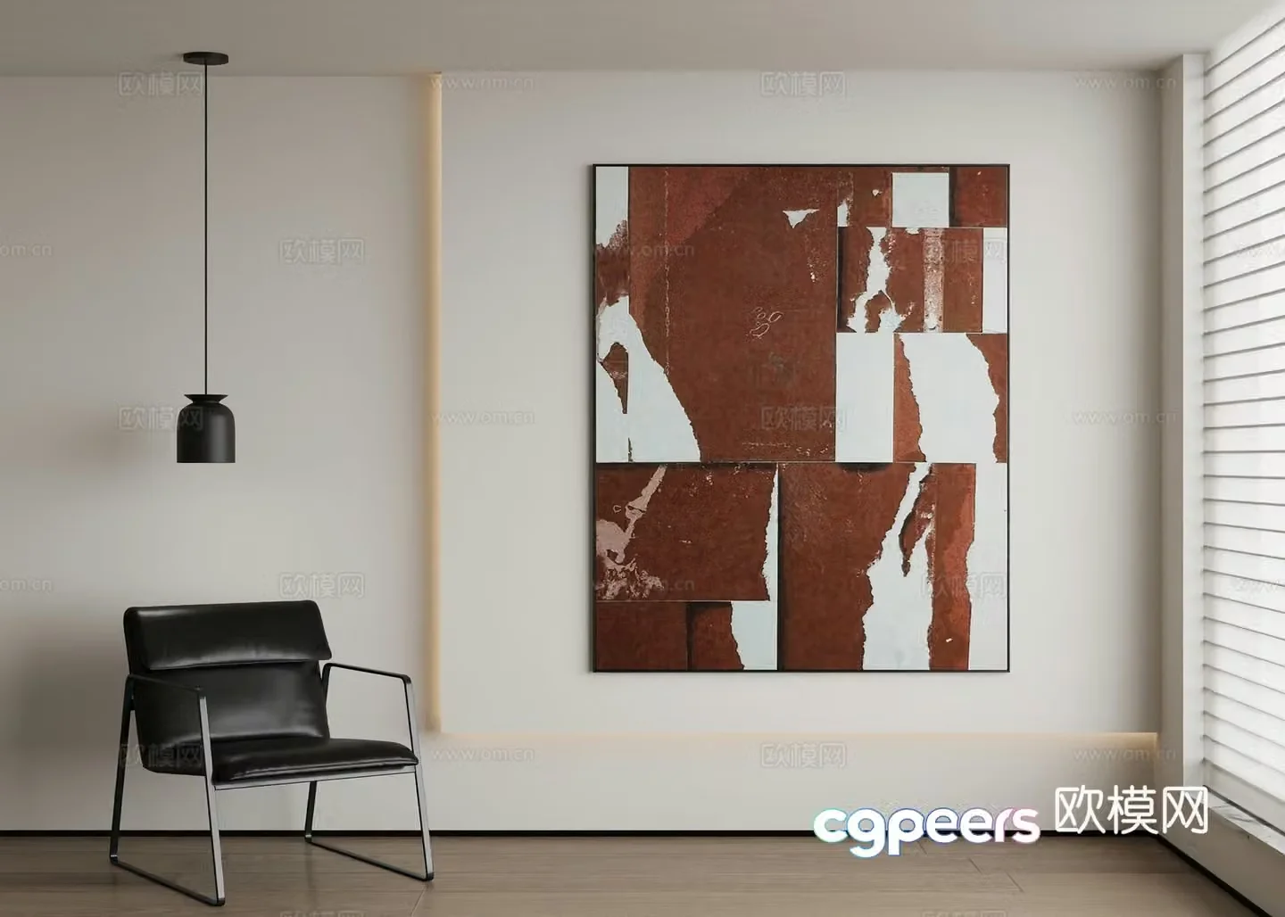 Modern abstract painting decorative painting 3d model