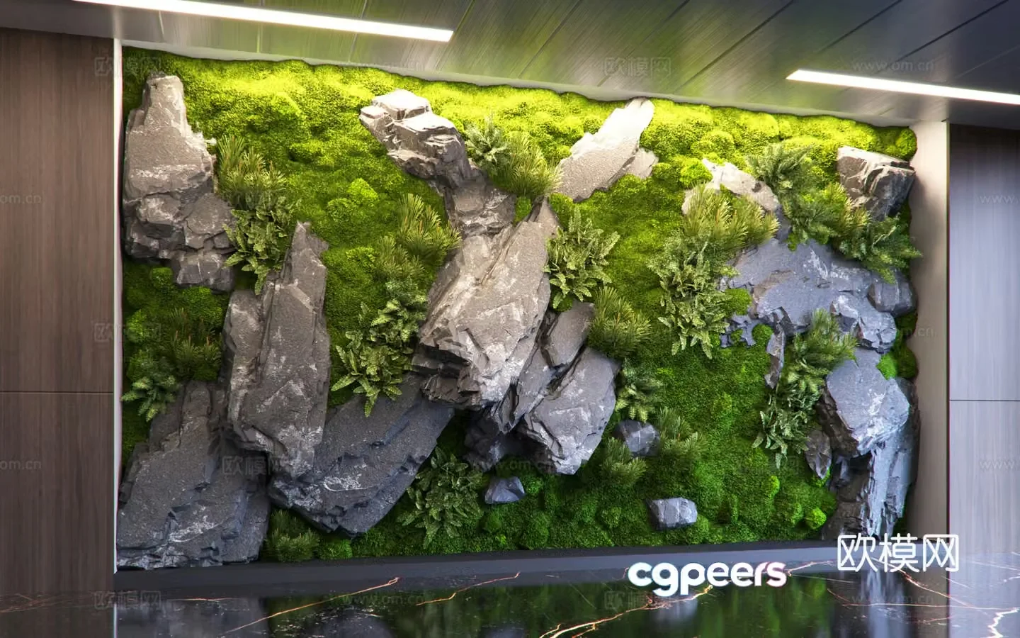 Modern interior wall landscaping 3D model