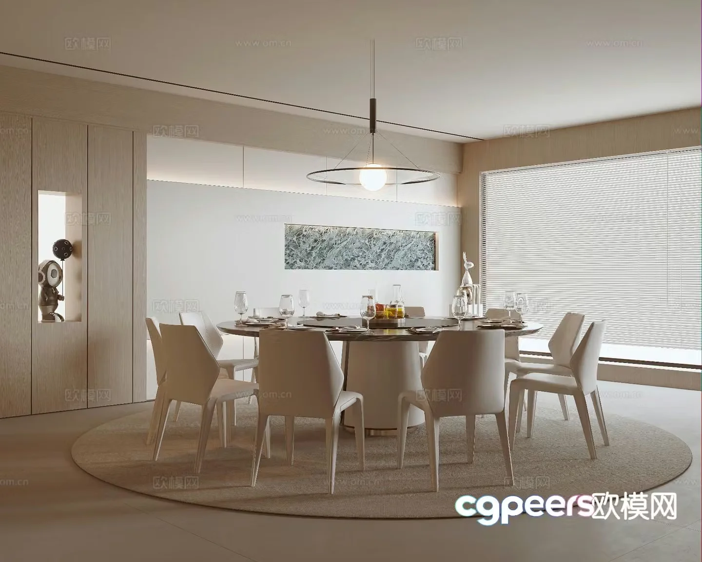 Cream style restaurant 3d model