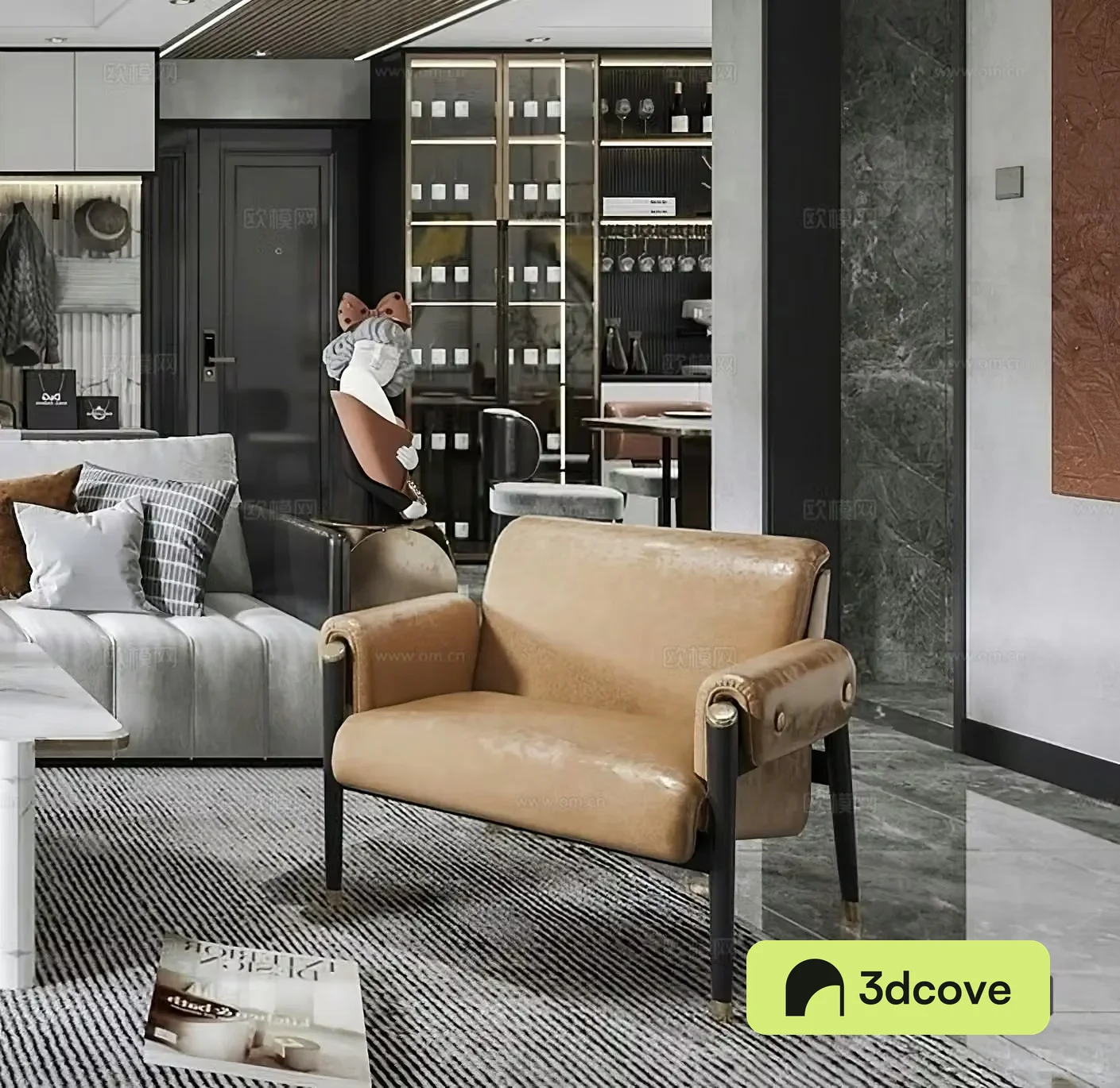 Modern leisure chair side table corner table light luxury leisure chair single chair entrance door