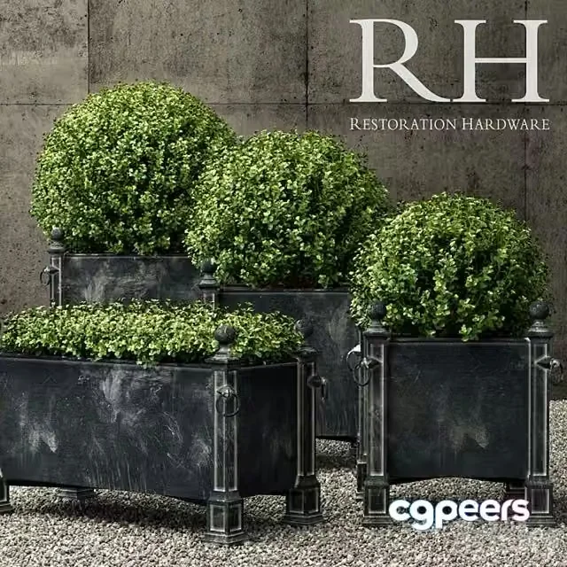 3ds Max Free – Restoration Hardware versailles weathered zinc planters