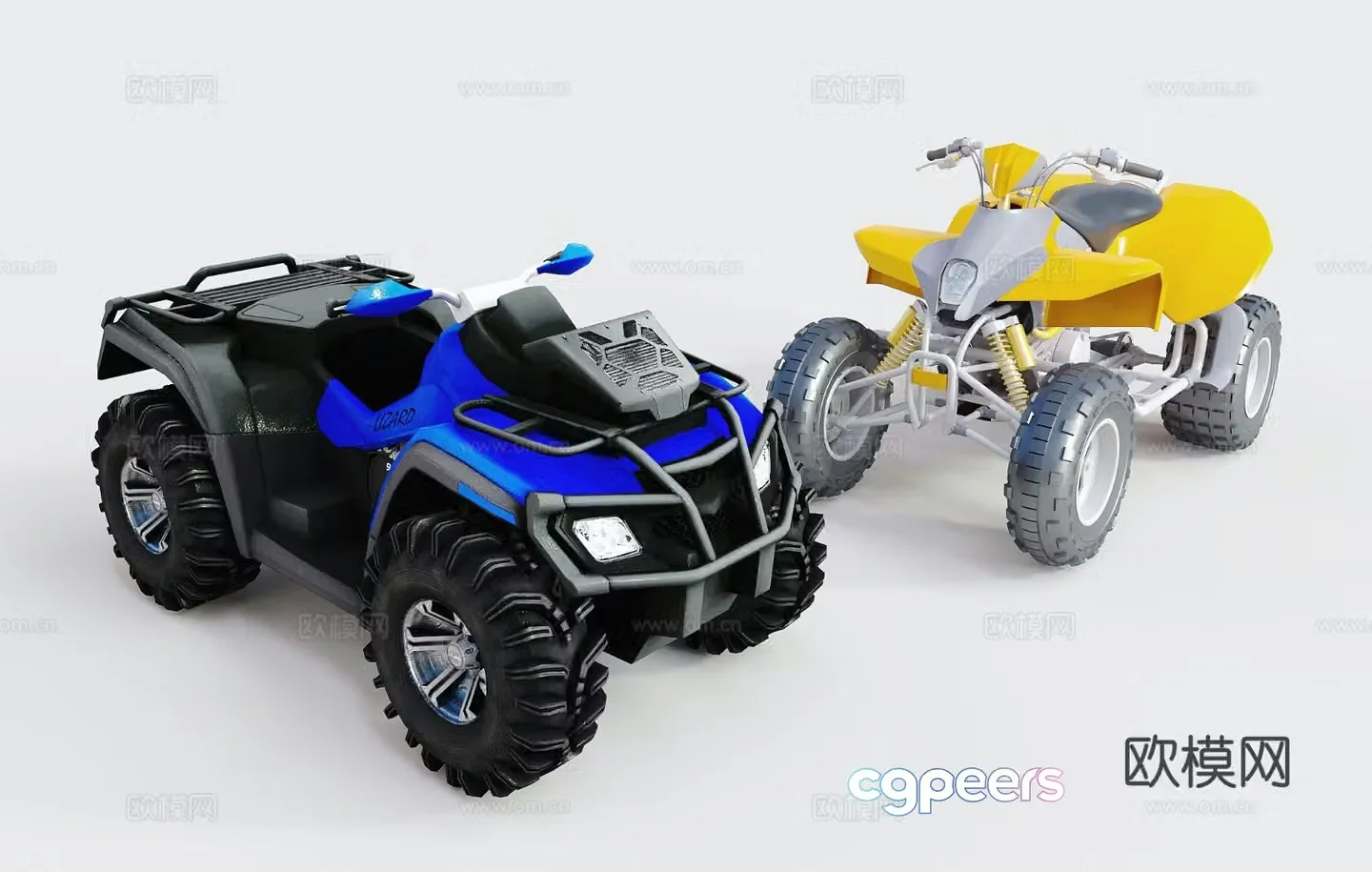beach motorcycle toy car 3d model
