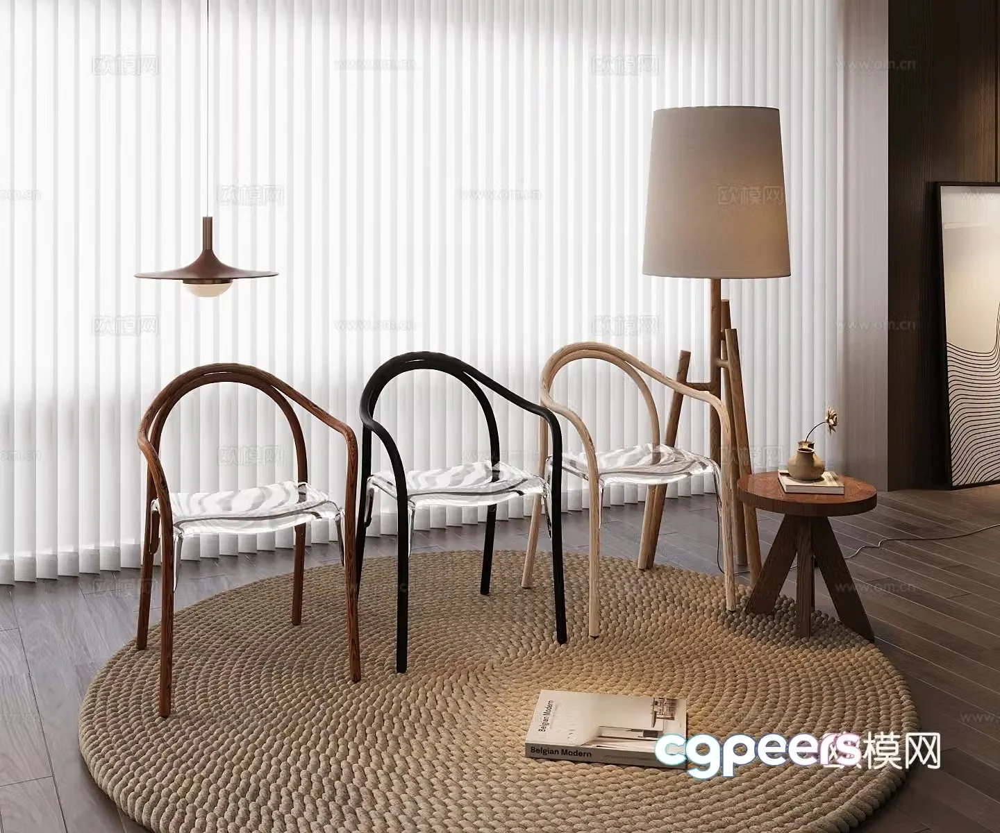 Modern single chair 3d model