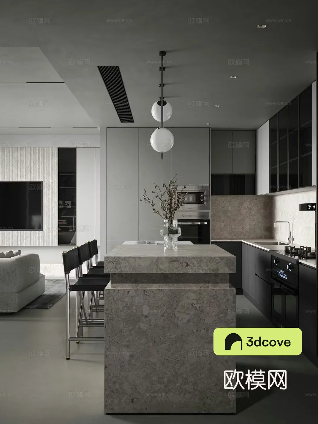 Premium gray living room