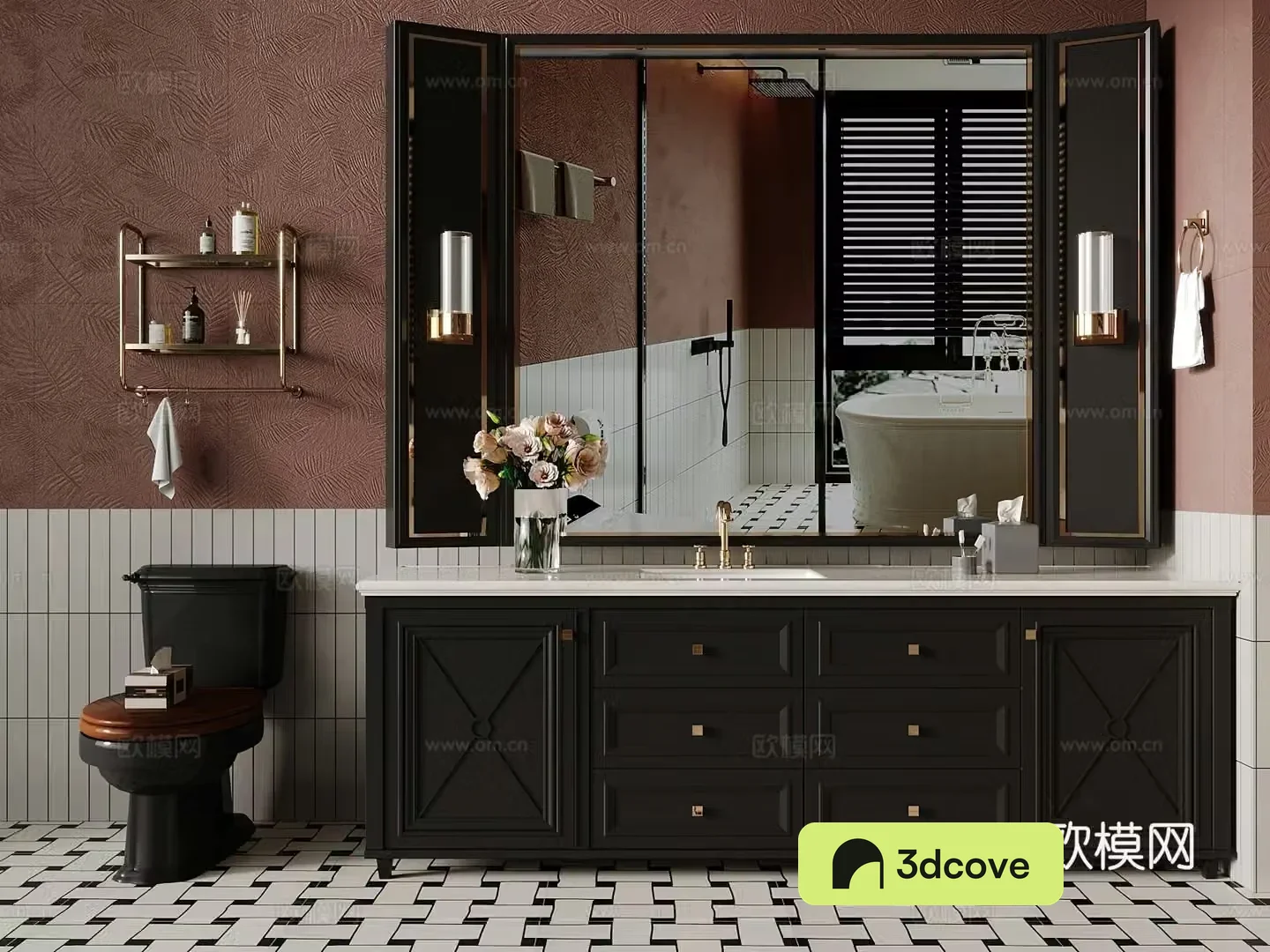 French bathroom cabinet toilet bathroom mirror