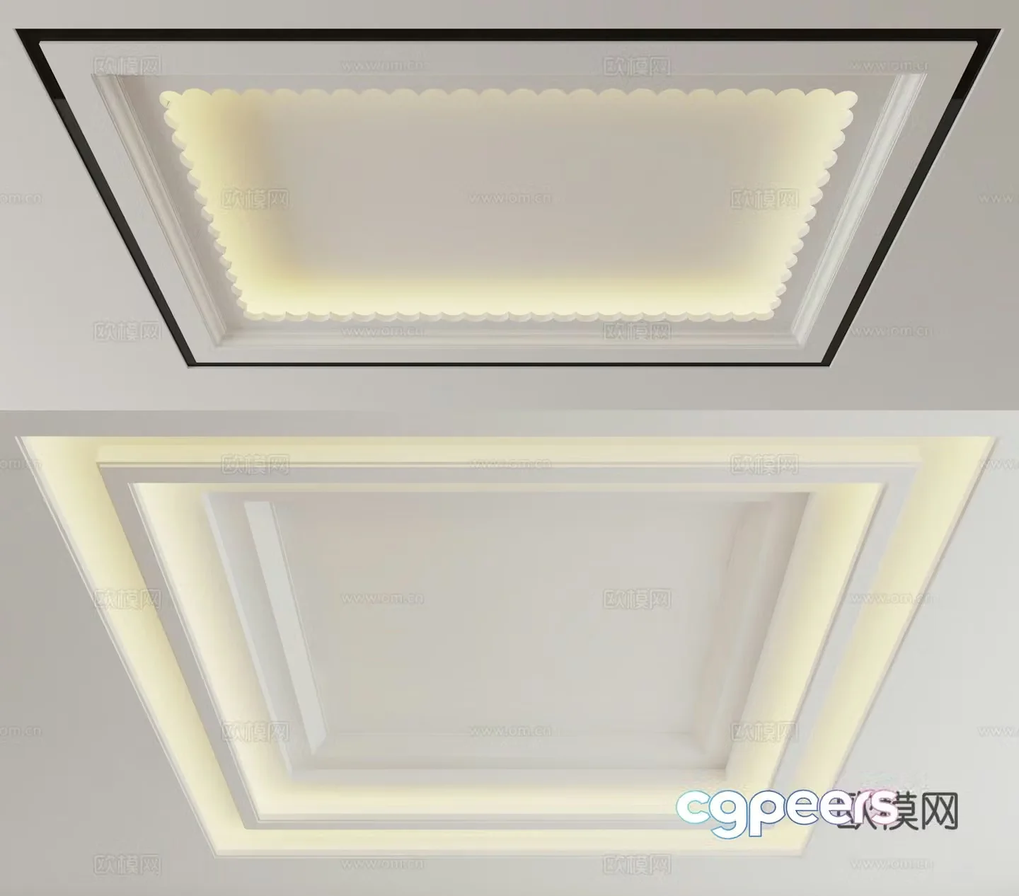 Modern ceiling suspended 3d model