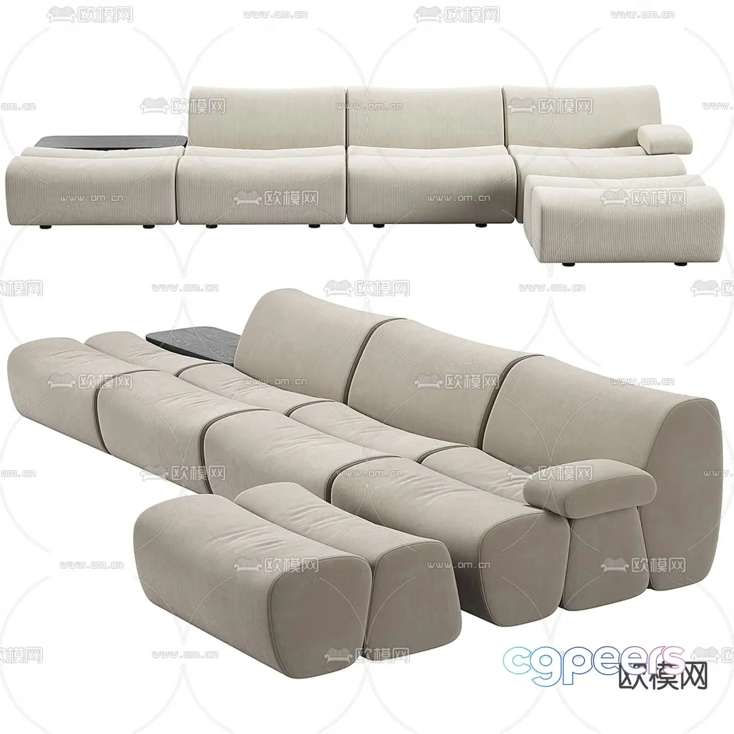 Fabric sofa corner sofa 3d model