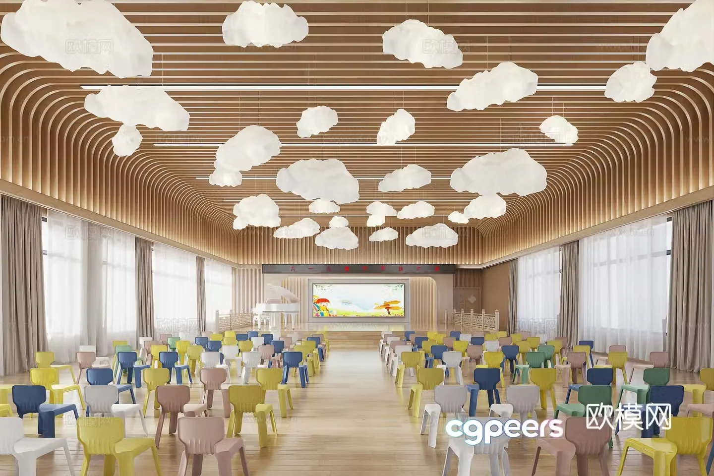 Kindergarten cultural and sports activity room 3D model