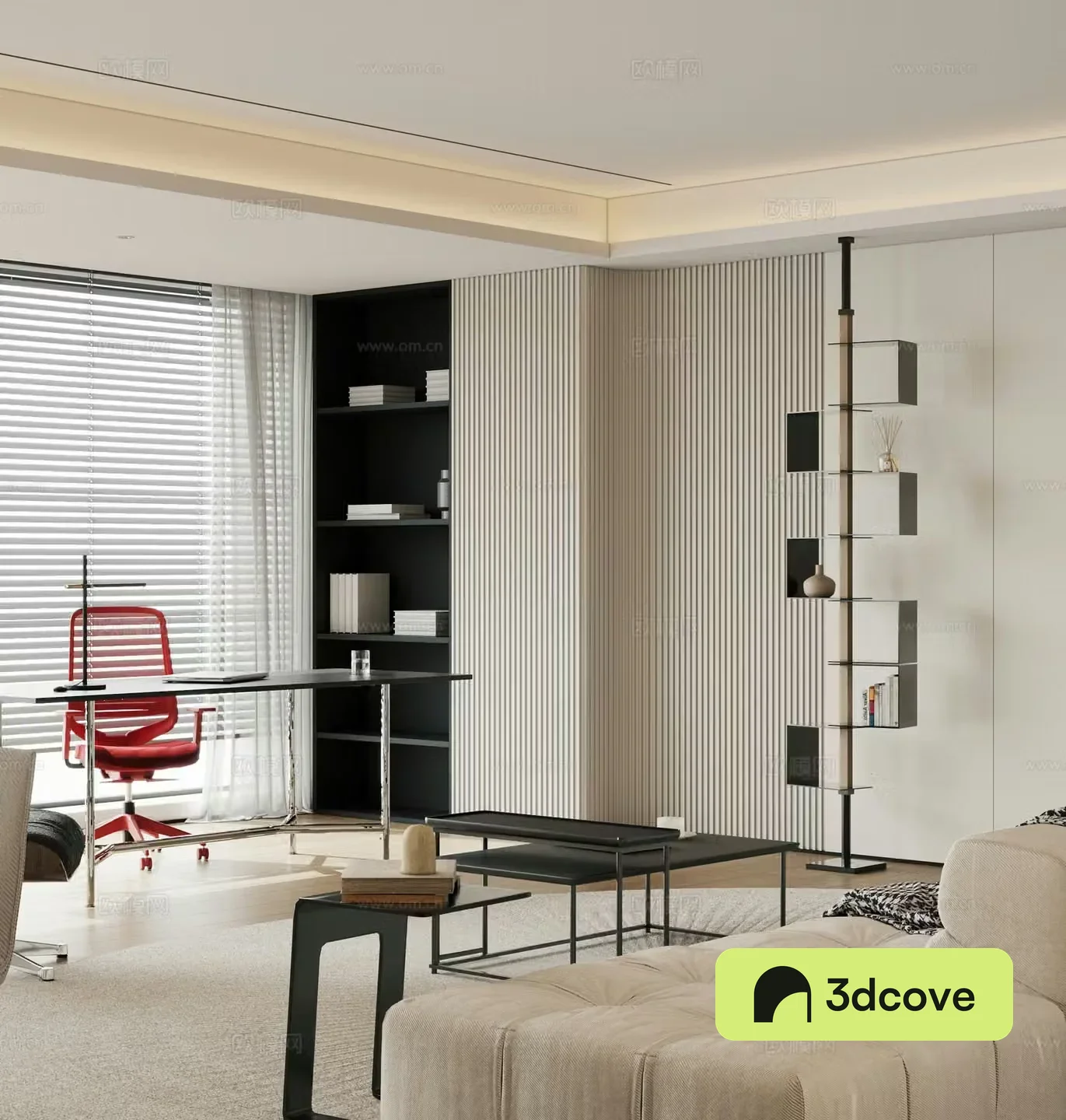 Modern living and dining room
