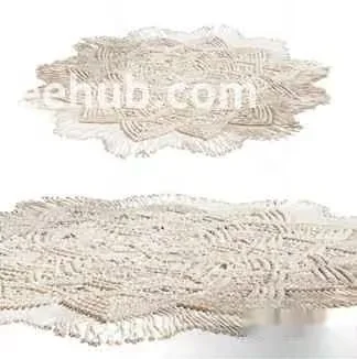 A Beige Rug With A Textured Pattern 3D Model – 19703 – VRAY Render