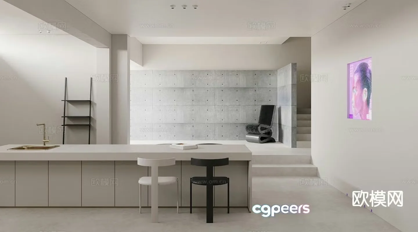 Modern restaurant 3d model