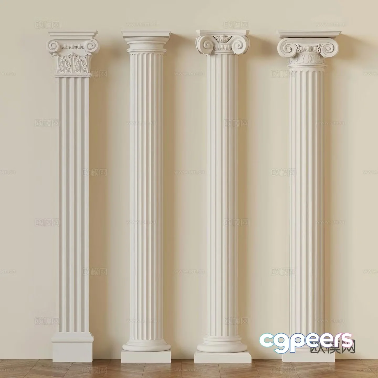French column Cylinder Square column 3D model