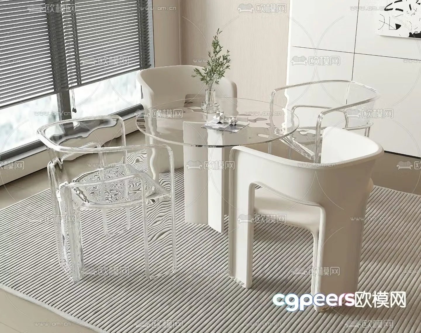 Leisure tables and chairs Negotiation tables and chairs 3d model