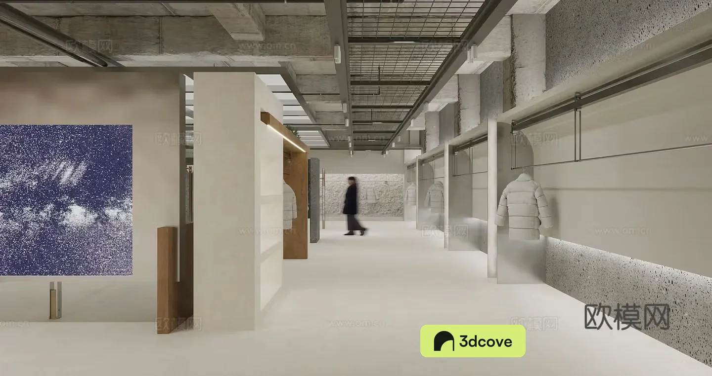 Industrial style clothing store exhibition hall loan or live broadcast room model curved sofa clothing shelf