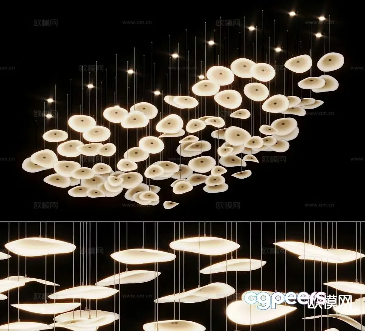 LASVIT glass chandelier sales department chandelier 3d model