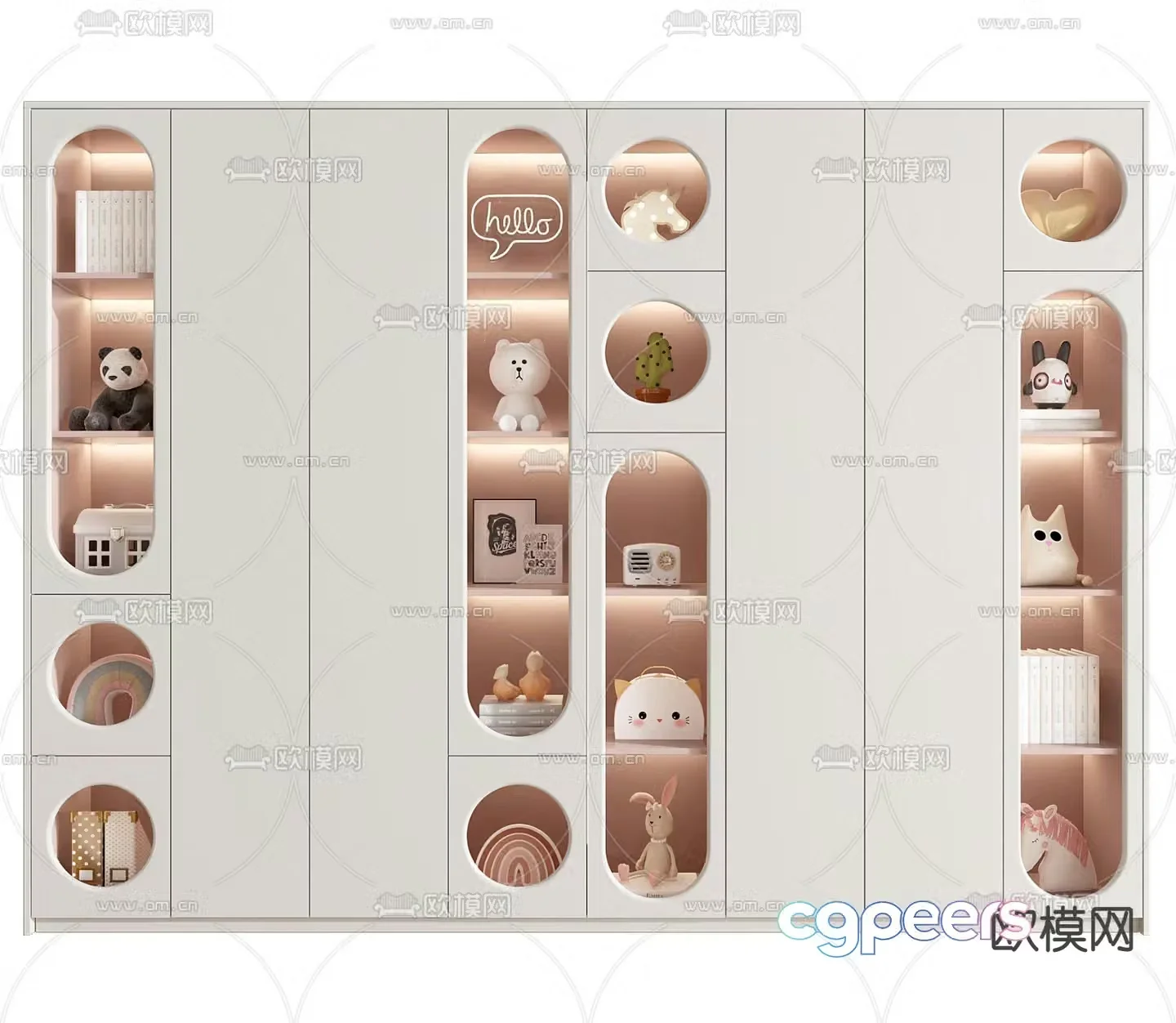 Children’s wardrobe bookcase 3d model