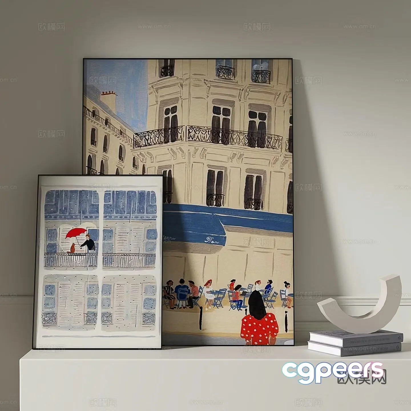 Modern cartoon painting decorative painting 3d model
