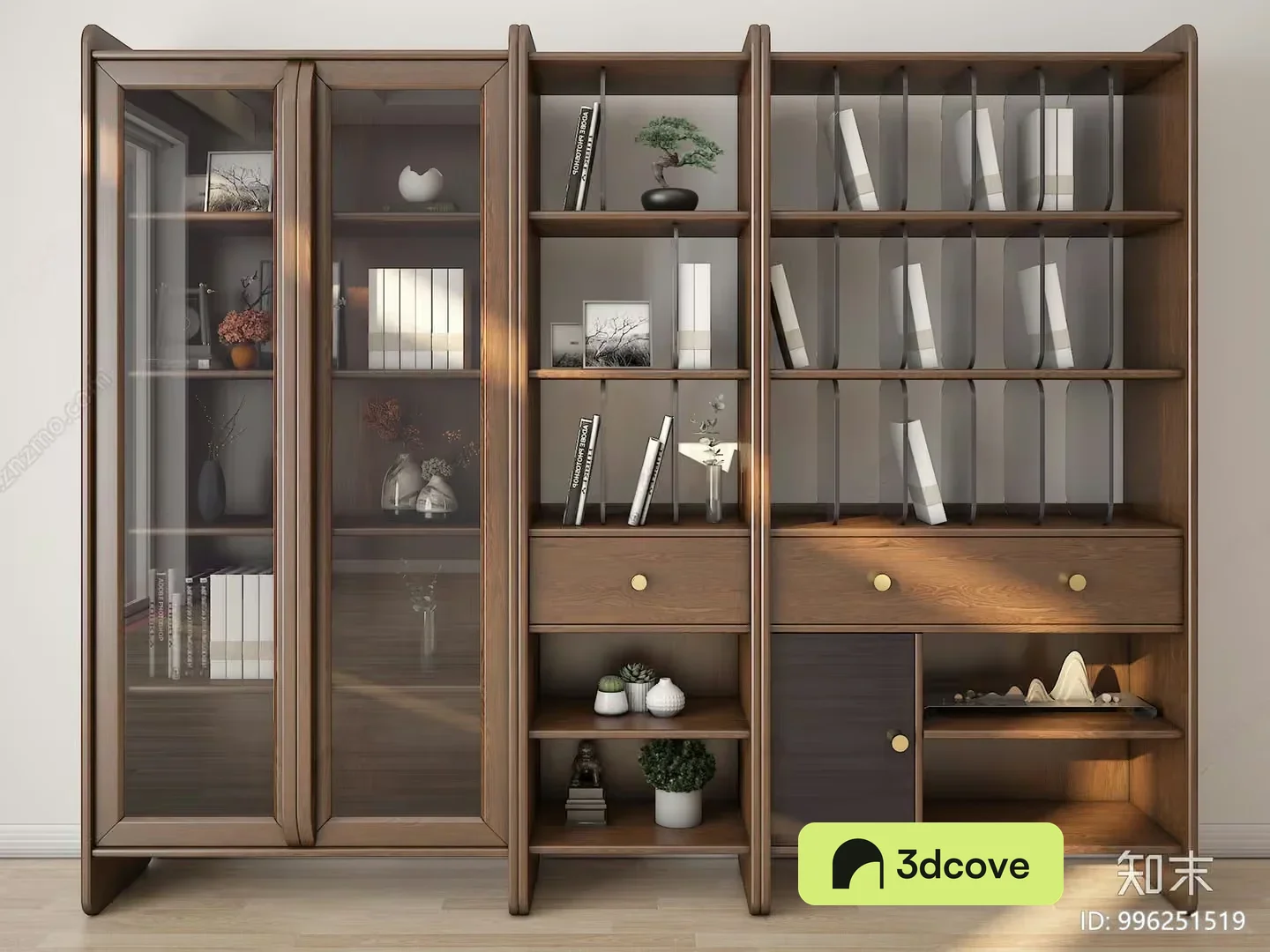 A Large Wooden Bookcase