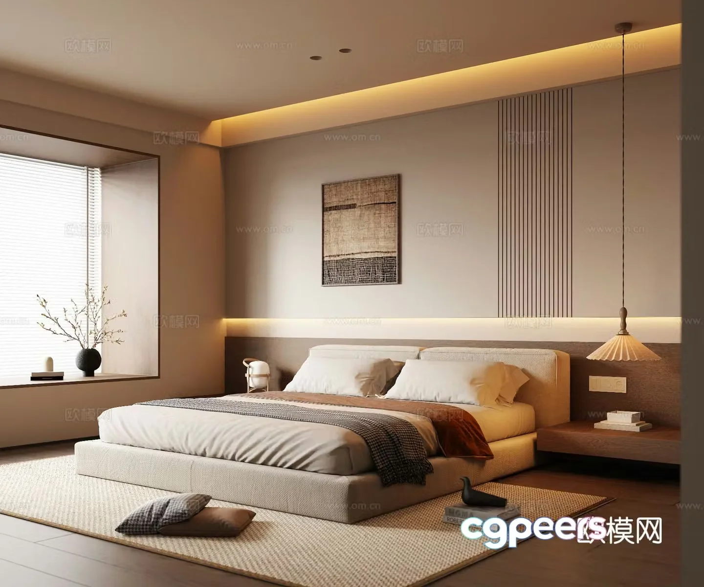 Wasabi Middle Style Bedroom 3D Model