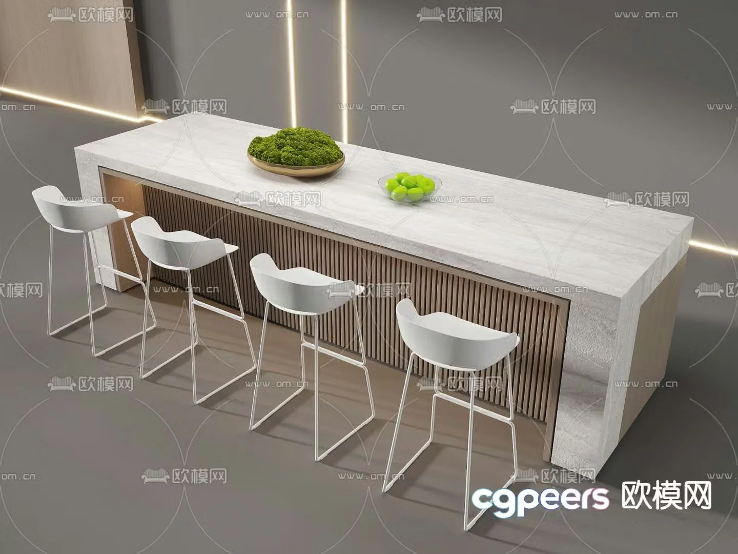 Modern bar bar chair 3d model