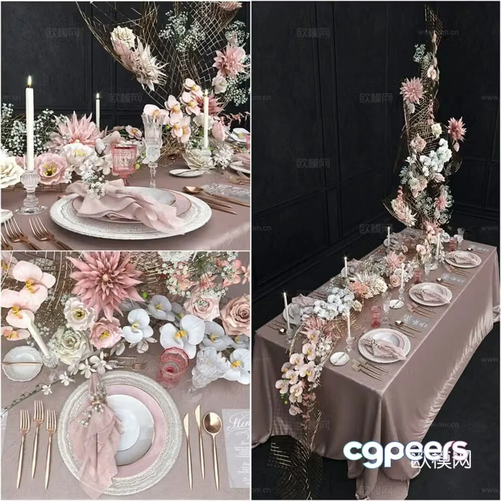 Table decorations tableware 3d model