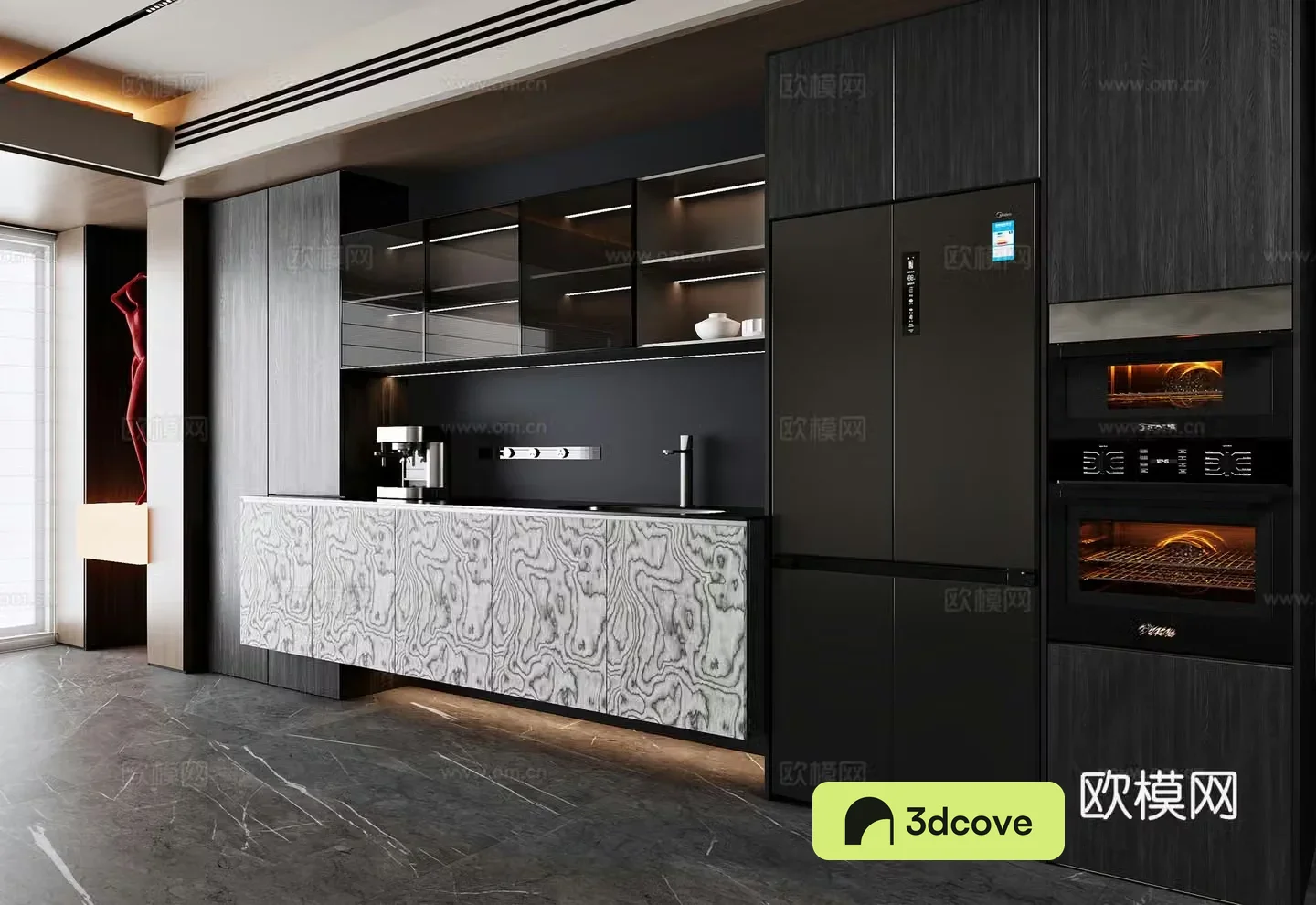 Italian sideboard refrigerator cabinet sideboard ornaments oven cabinet