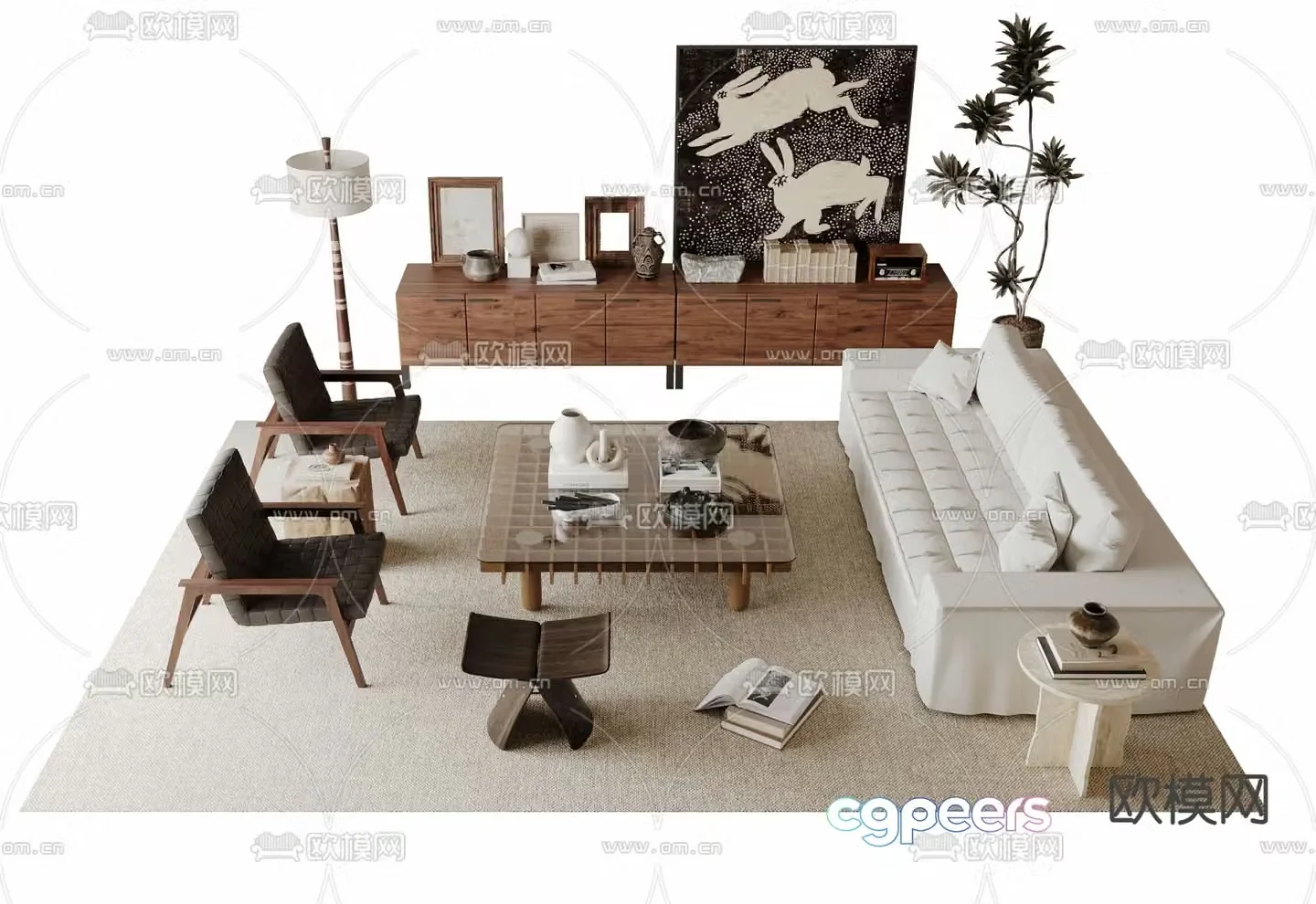 Medieval style modular sofa 3D model