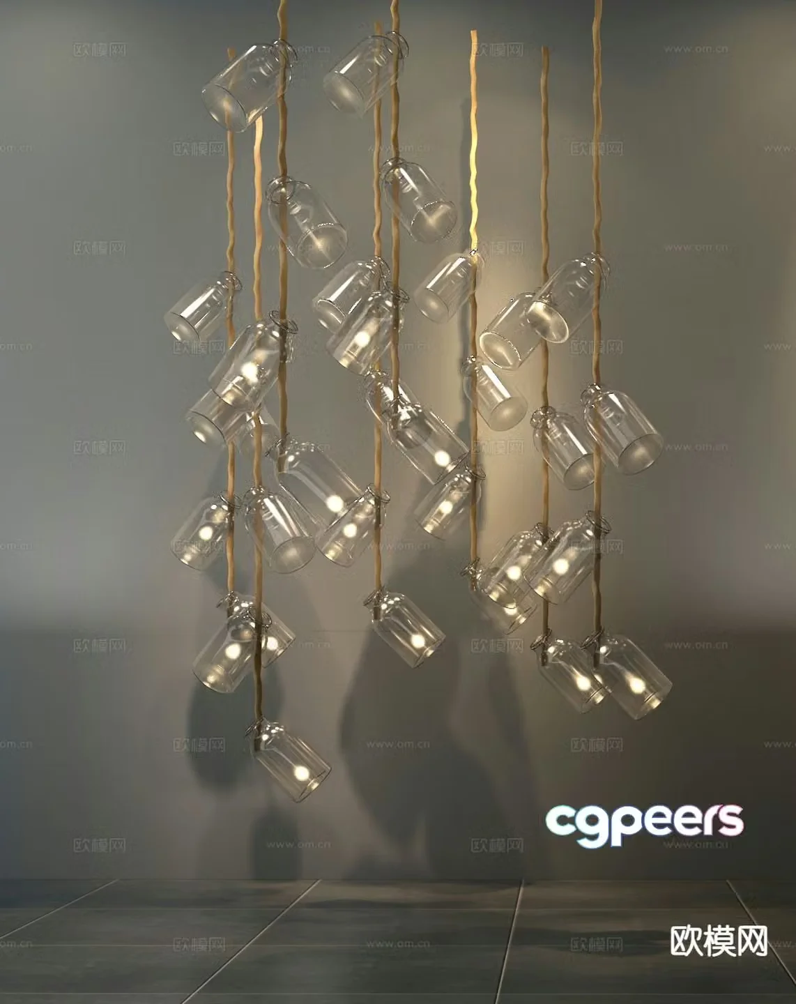 Creative decorative lamp glass bottle decorative lamp 3d model