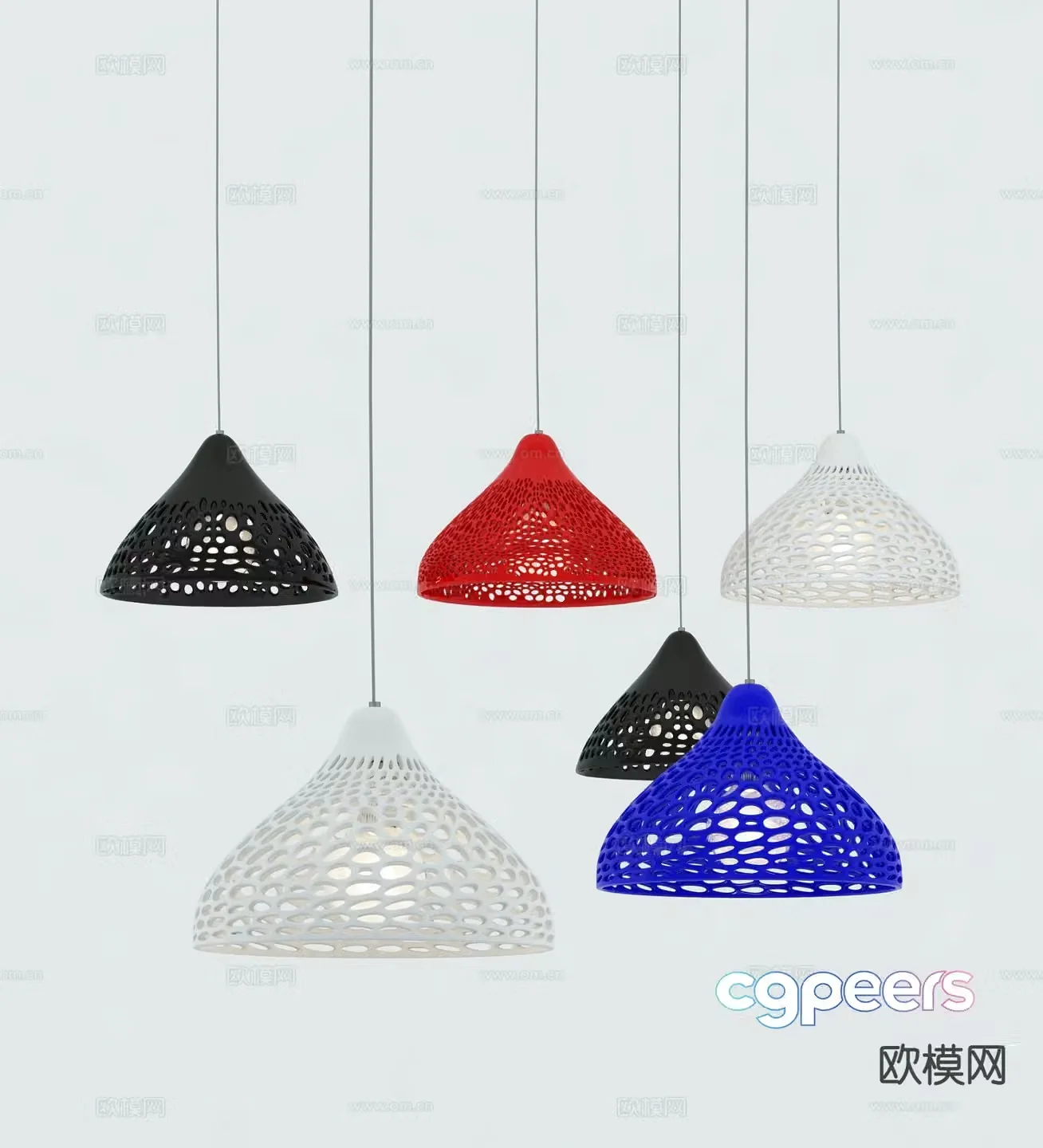 Memphis small chandelier metal small chandelier 3d model