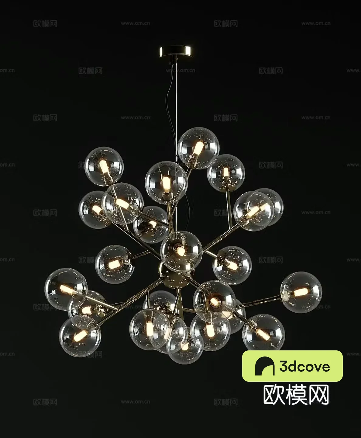 Light luxury glass chandelier