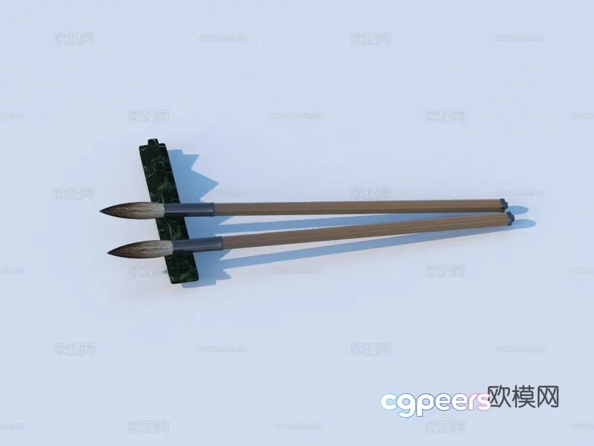 Brush Stationery Sketch 3D Model