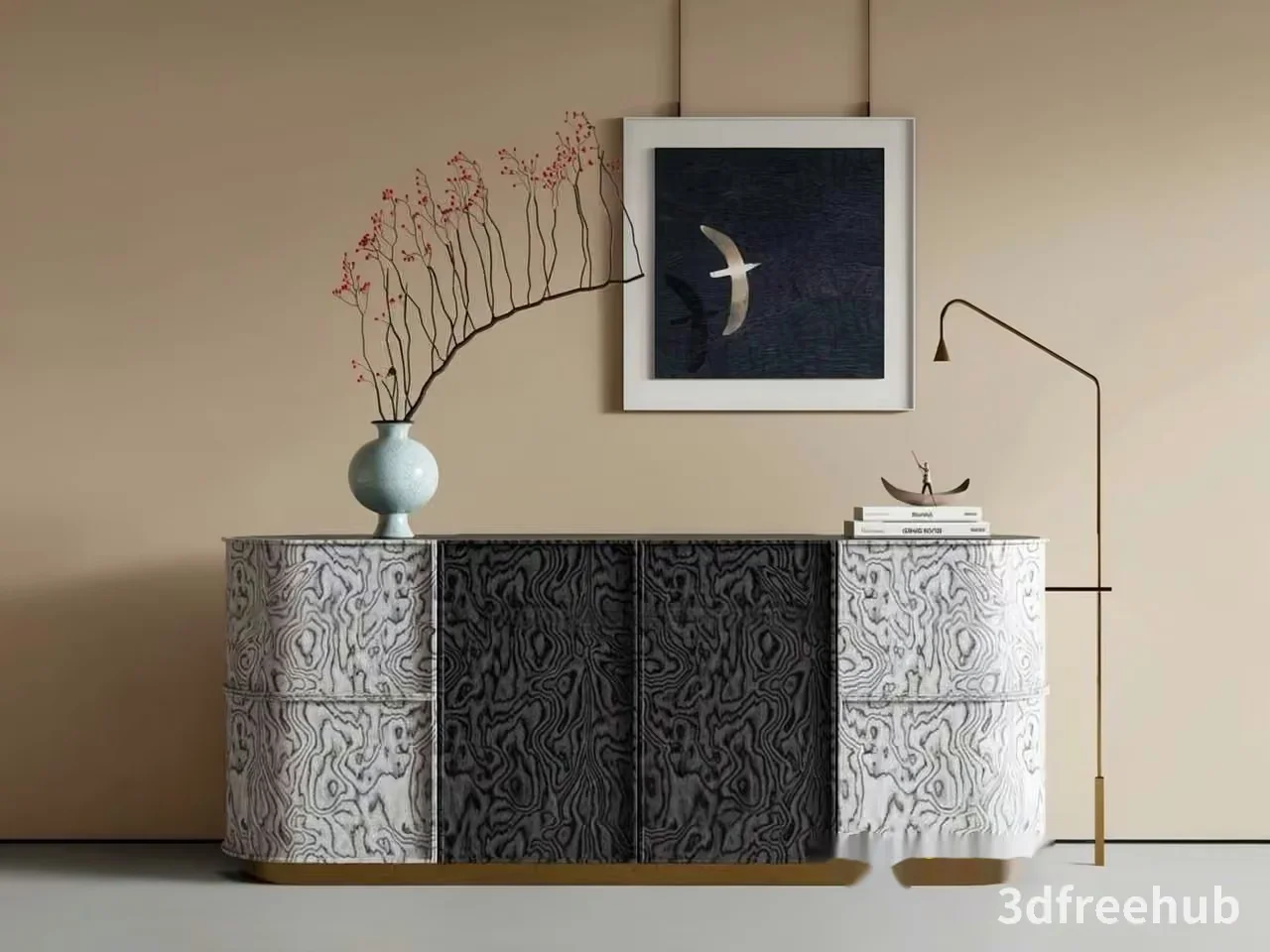 A Modern Sideboard 3D Model – 20161 – VRAY Render