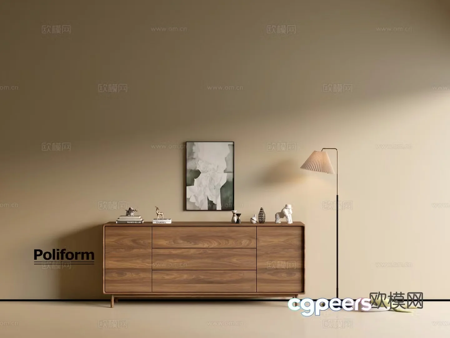 Modern wood grain cabinet ins wind minimalist wind cabinet whole cabinet sideboard balcony cabinet storage 3D model