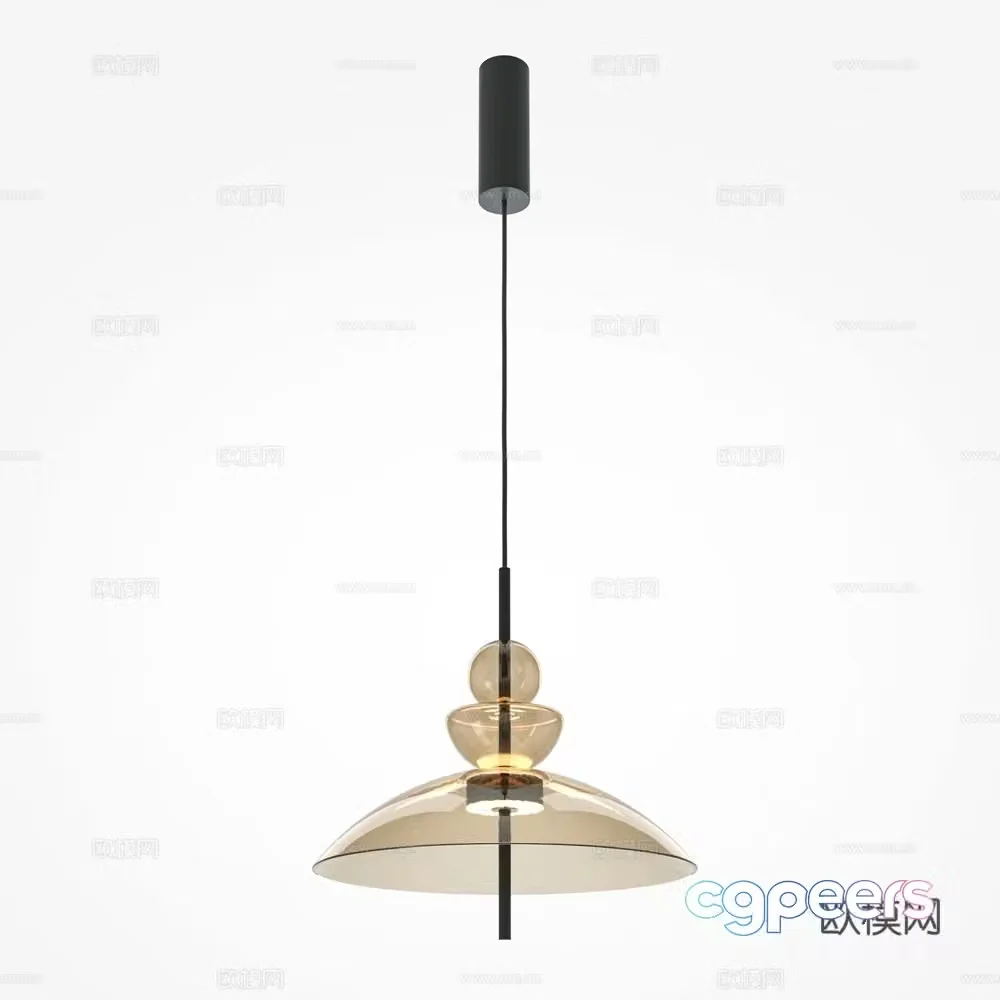 Modern glass chandelier 3d model