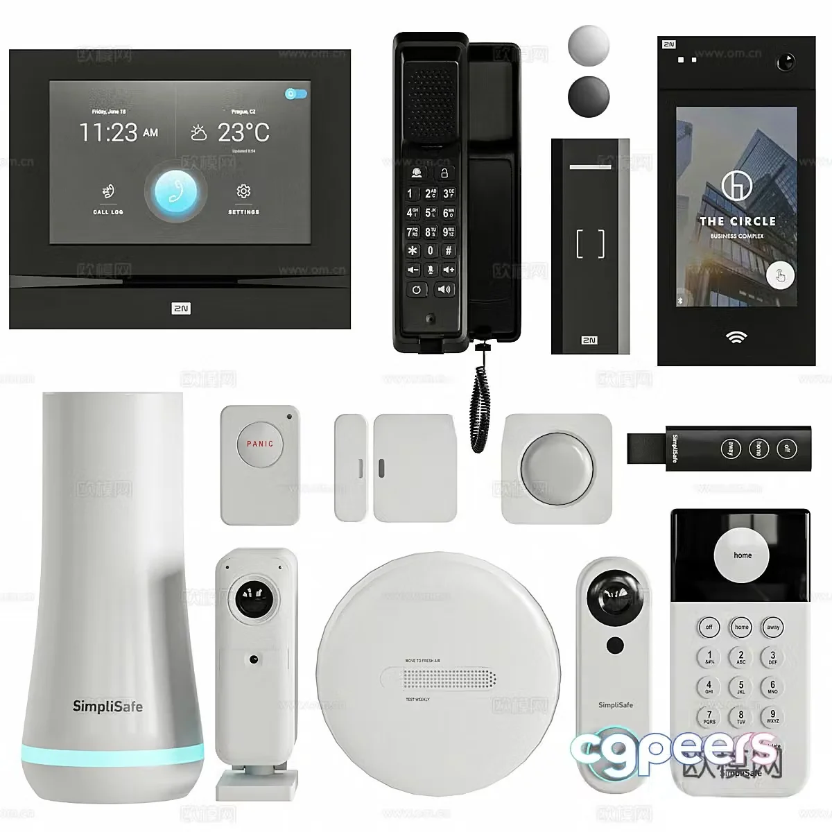 Anti-theft alarm home wifi wireless infrared sensor human alarm access control machine 3D model