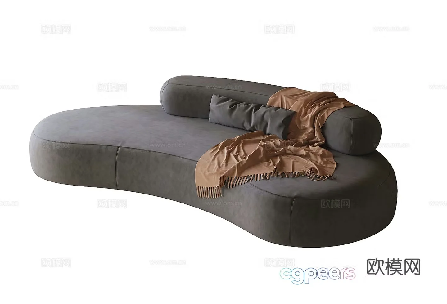 Modern curved sofa 3d model
