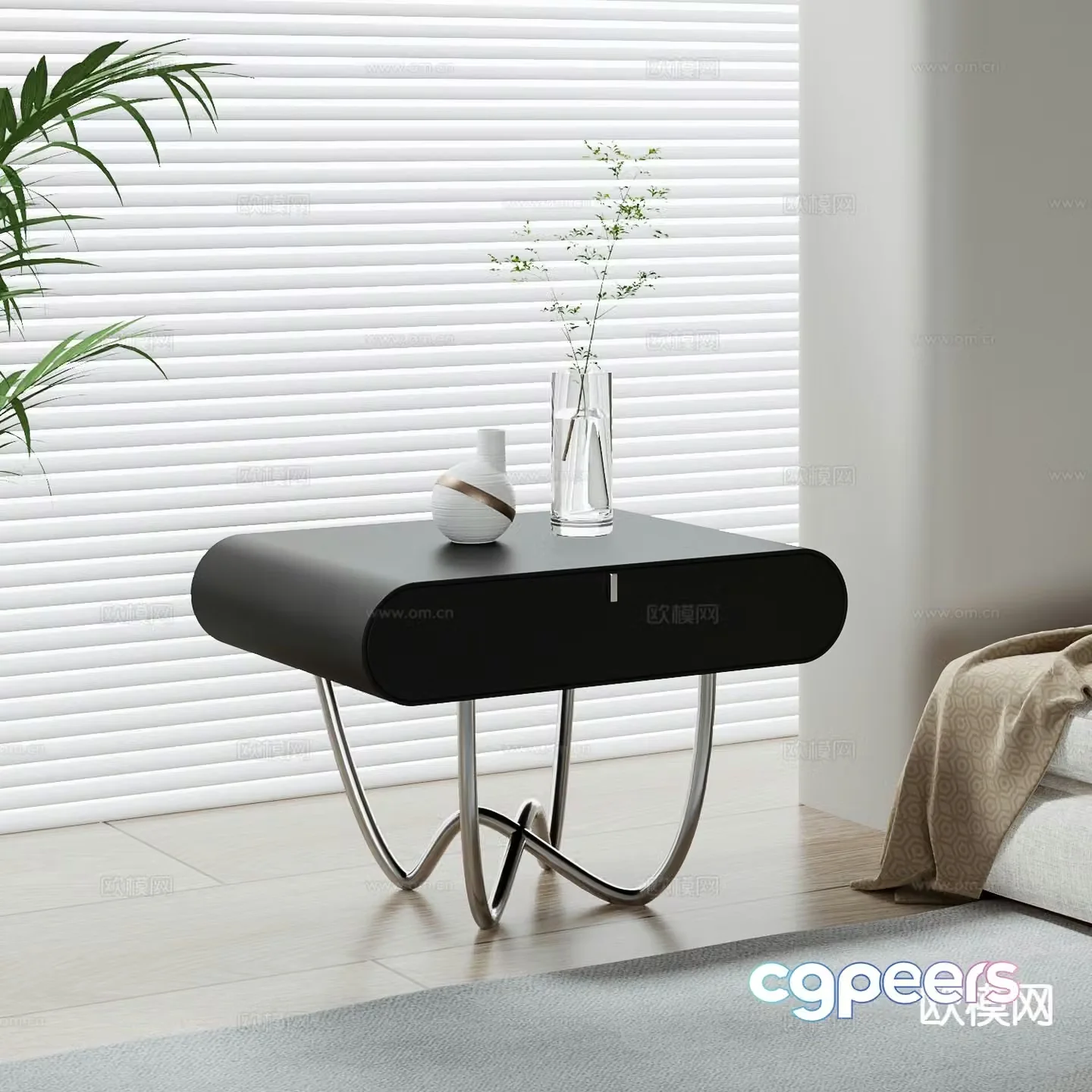 Modern bedside table 3d model