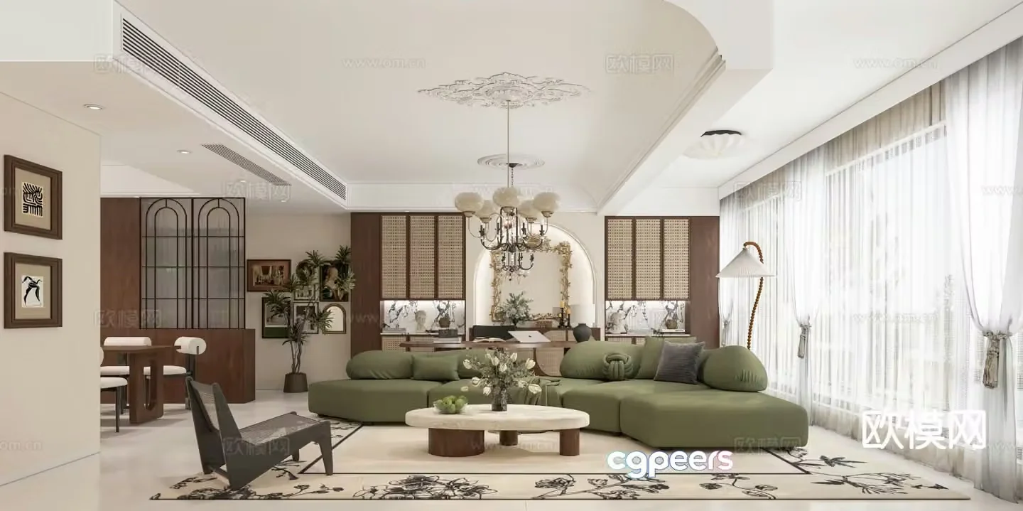 Medieval style living room 3D model