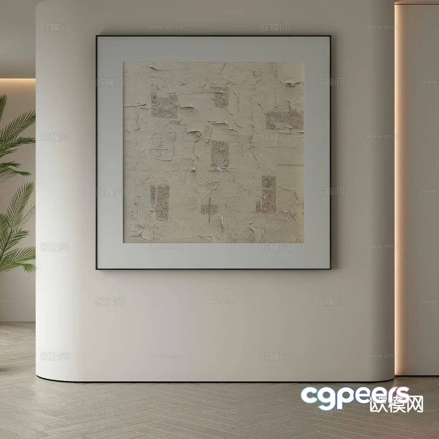 Modern decorative painting texture painting 3d model
