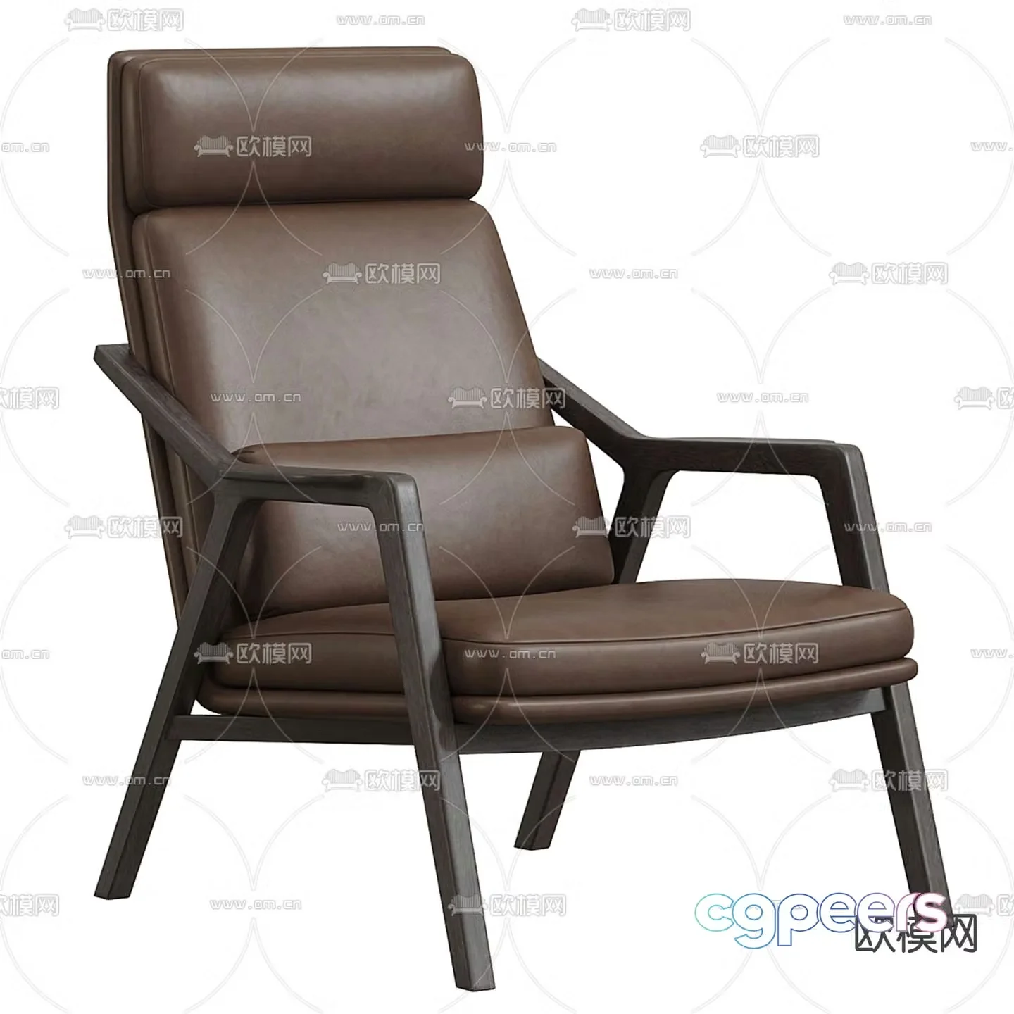 Porada Loretta Leather Sofa Chair Leisure Chair 3D Model