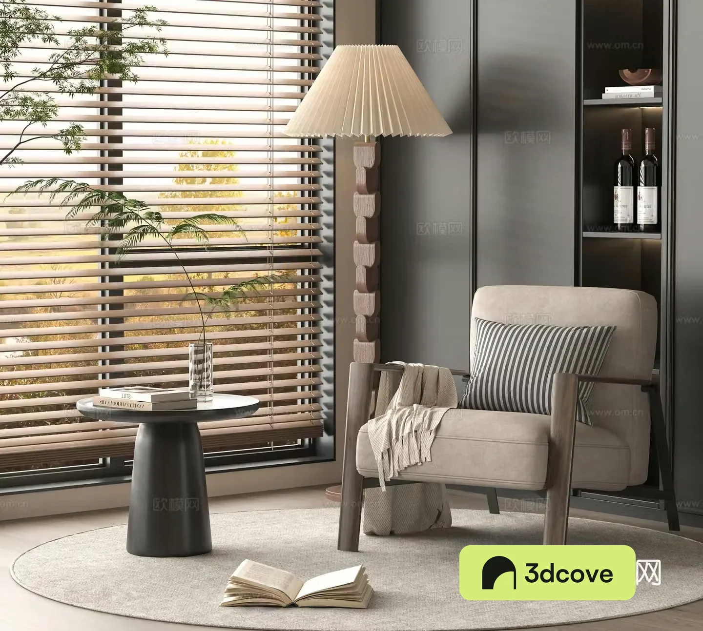 Medium style leisure chair 3d model