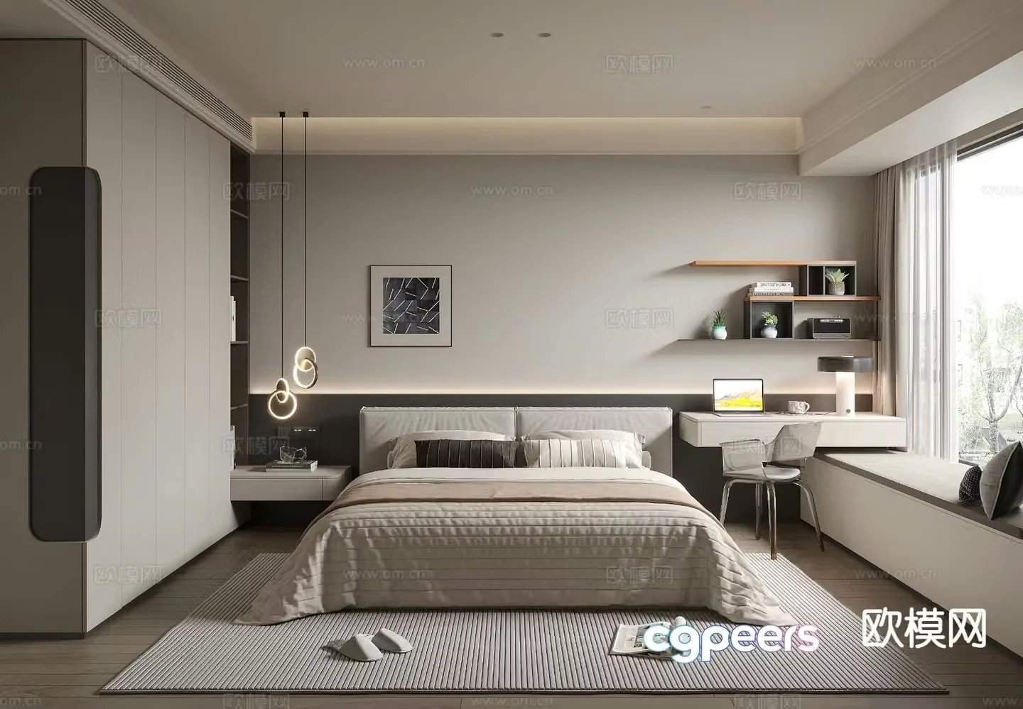 Modern bedroom master bedroom 3d model