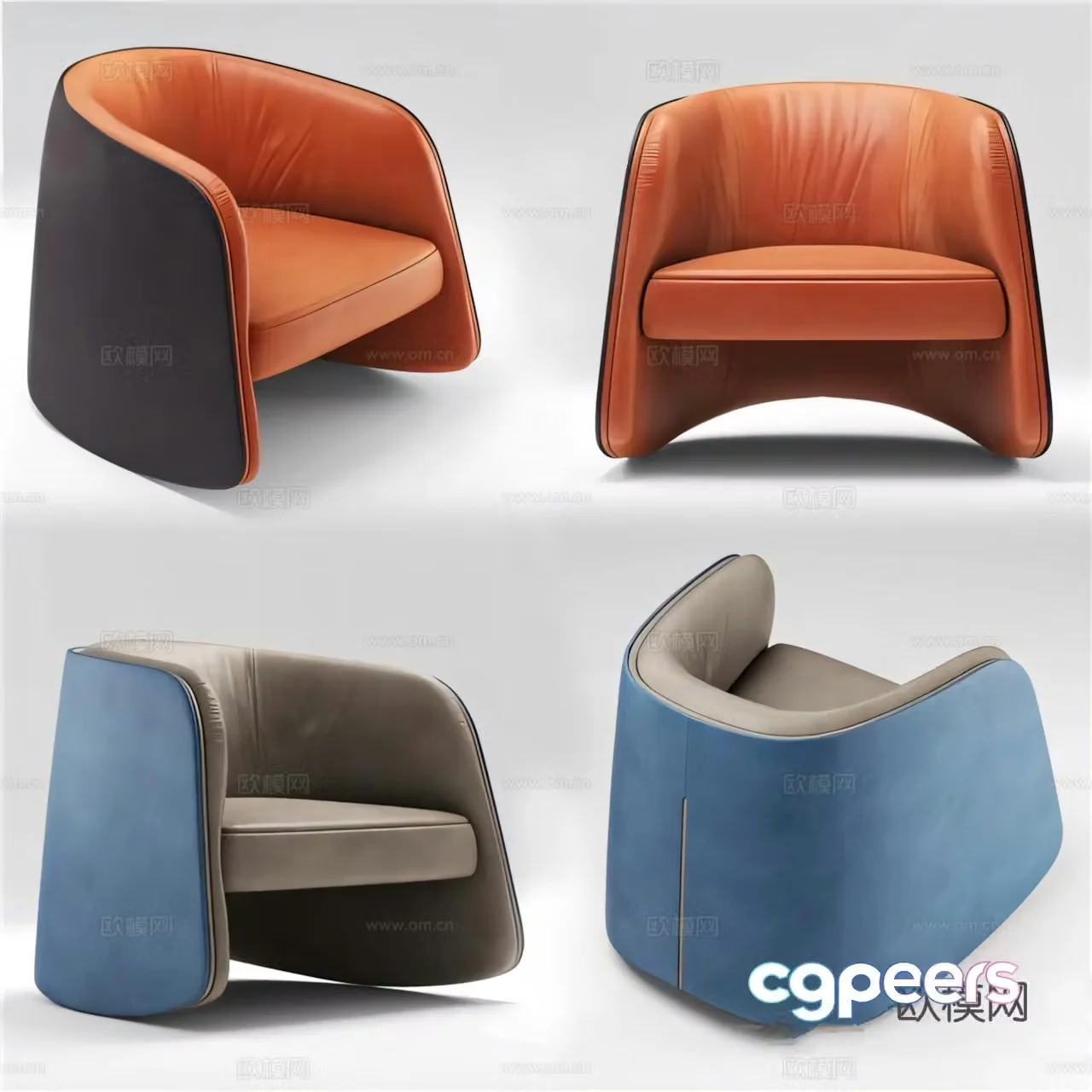 Modern chair leisure chair sofa chair 3d model