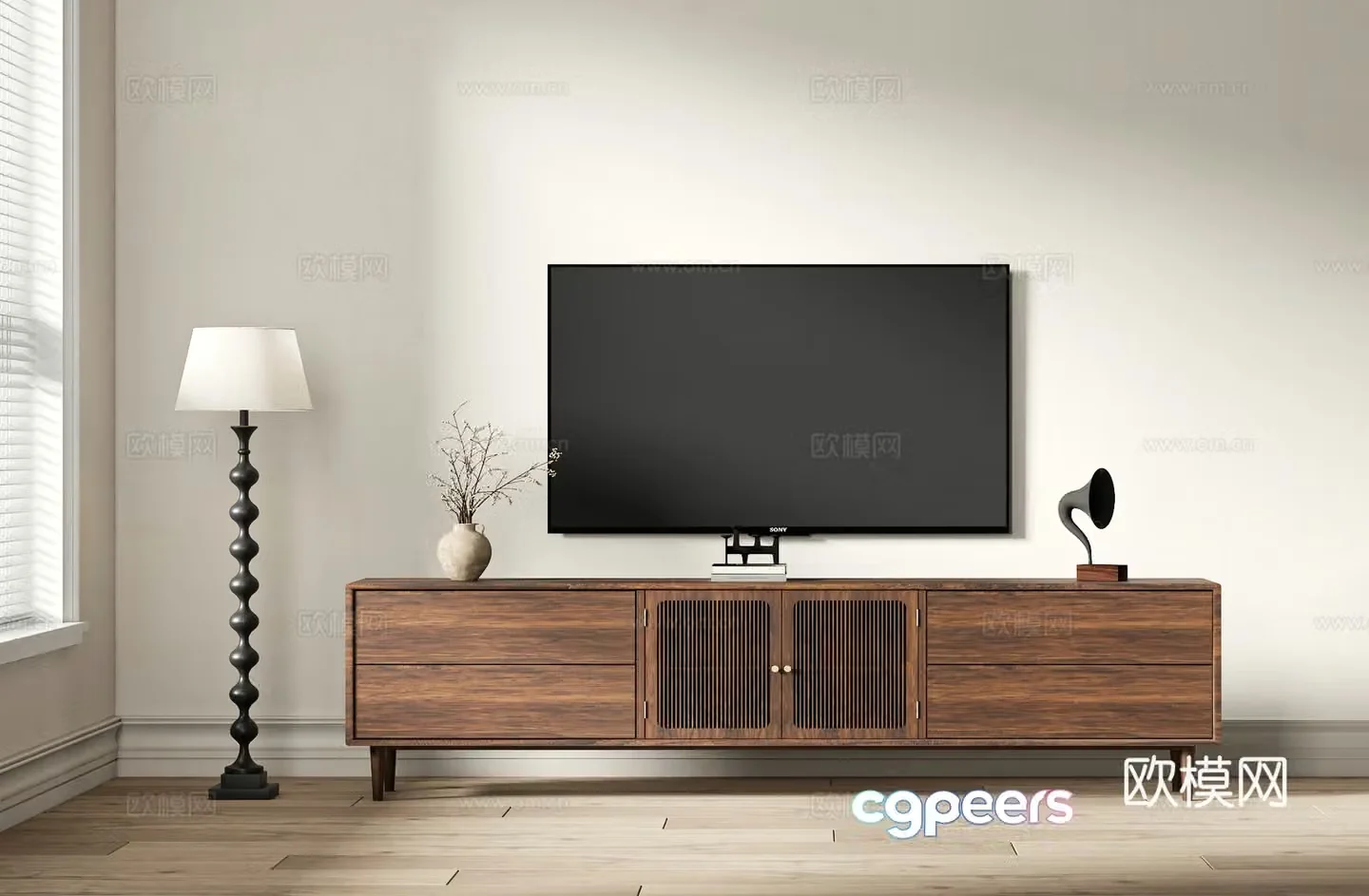 Wabi-sabi TV cabinet 3d model